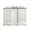 James Martin Vanities De Soto 48in Single Vanity, Bright White w/ 3 CM Grey Expo Quartz Top 825-V48-BW-3GEX